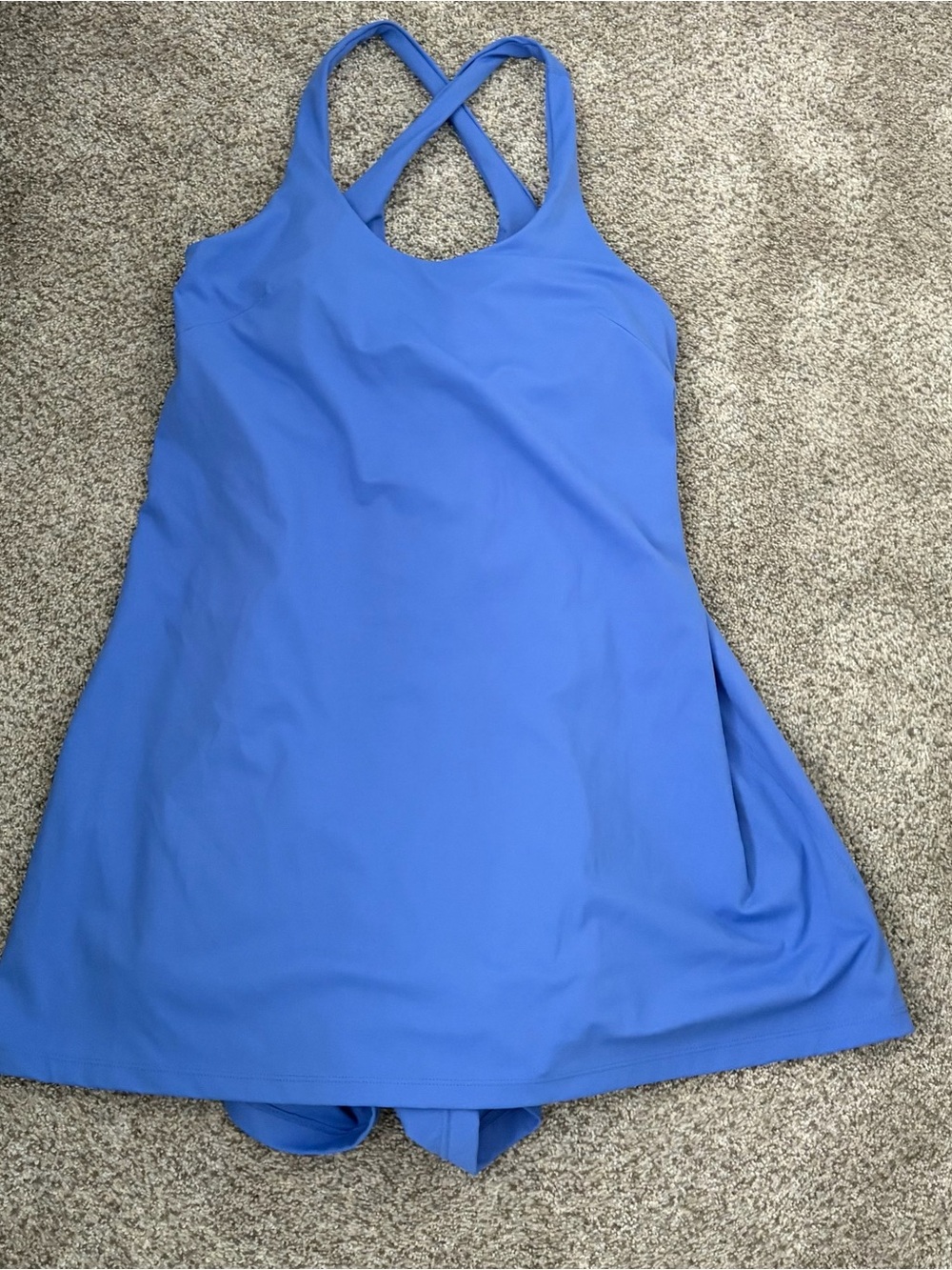 Avia Blue Crossback Active Dress with built in shorts and bra size large